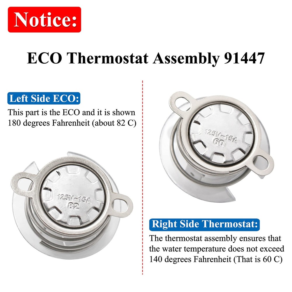 ECO Thermostat Assembly for RV Water Heater Compatible with Atwood 91447 Mode...