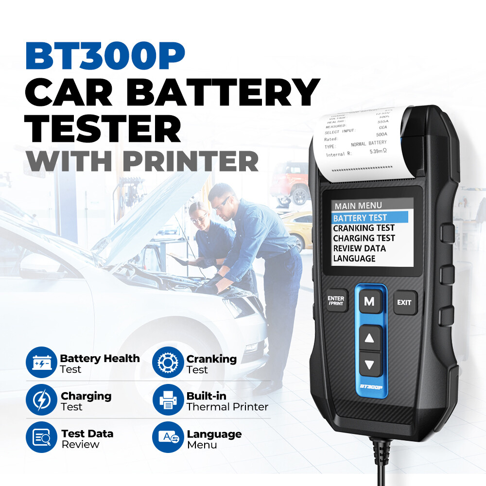 TOPDON 12V Battery Tester Cranking Charging System Battery Analyzer with Printer