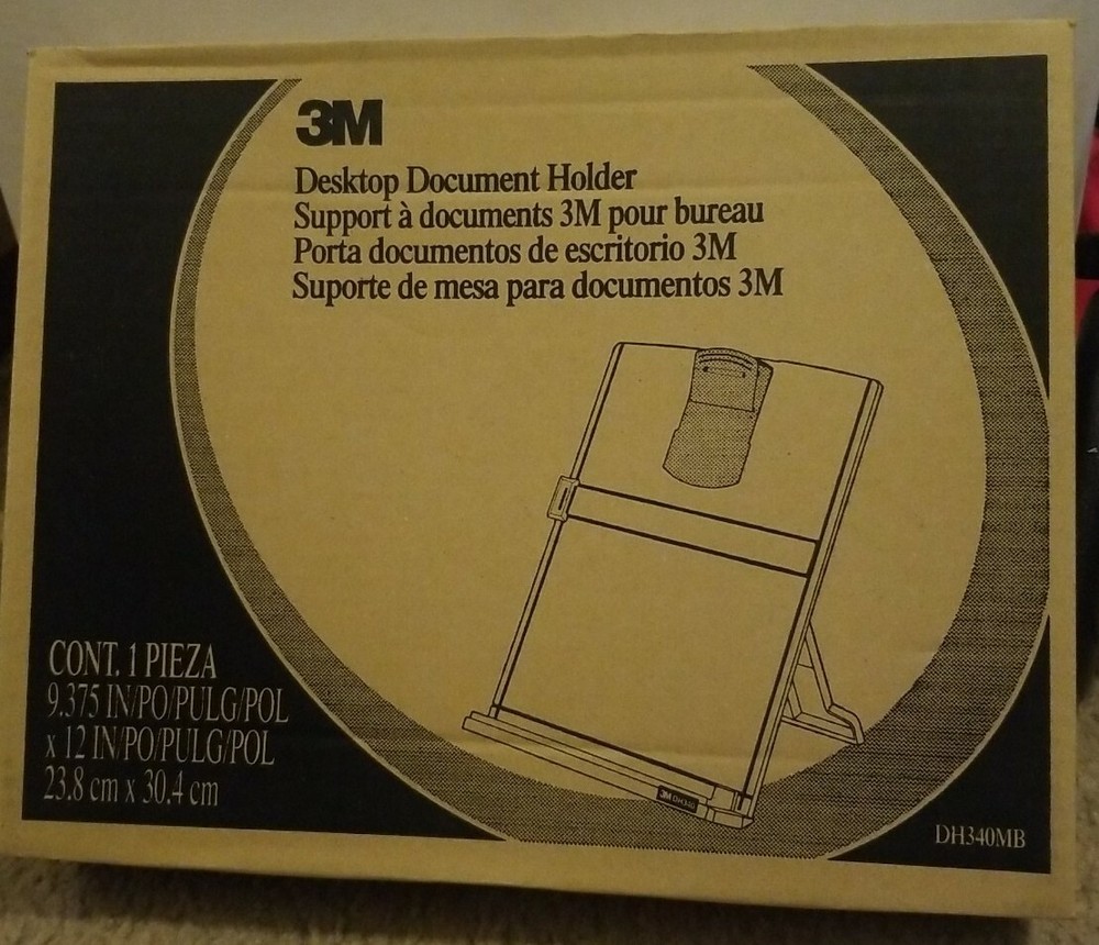 3M DH340MB Desktop Document Holder with Adjustable Clip, 150 Sheet Capacity,