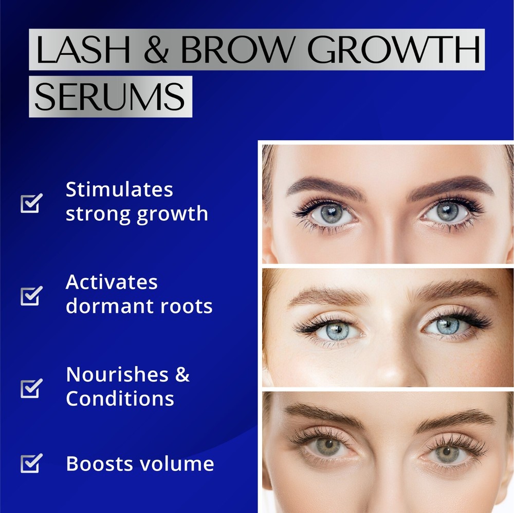 DERMAWORKS Eyelash Growth & Eyebrow Growth Serum Set Longer Lashes Thicker Brows