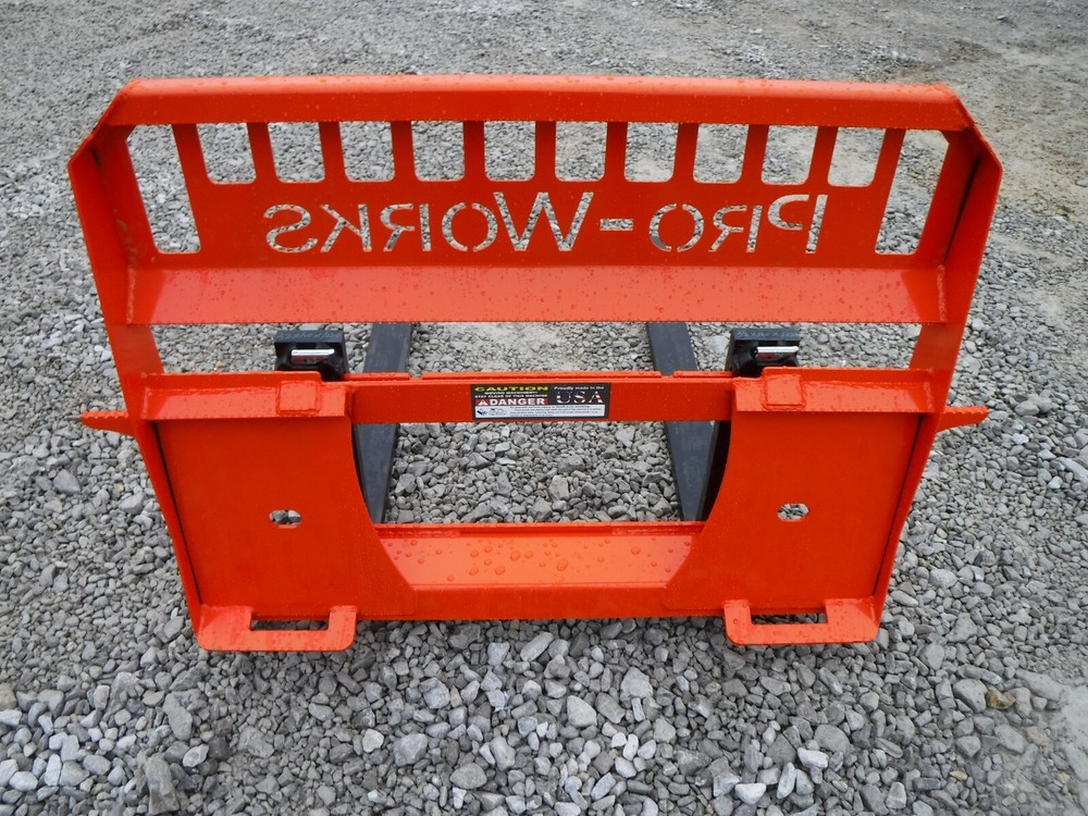 Pro Works 48" 5500 lbs Pallet Fork Attachment Fits Kubota Skid Steer Loader