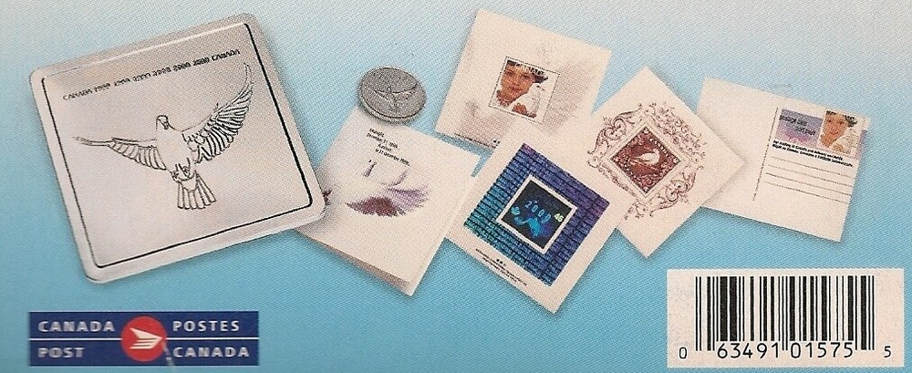 Canada 2000 Millennium Keepsake Complete -Tin, Medallion, Stamps, Postcard- Mint