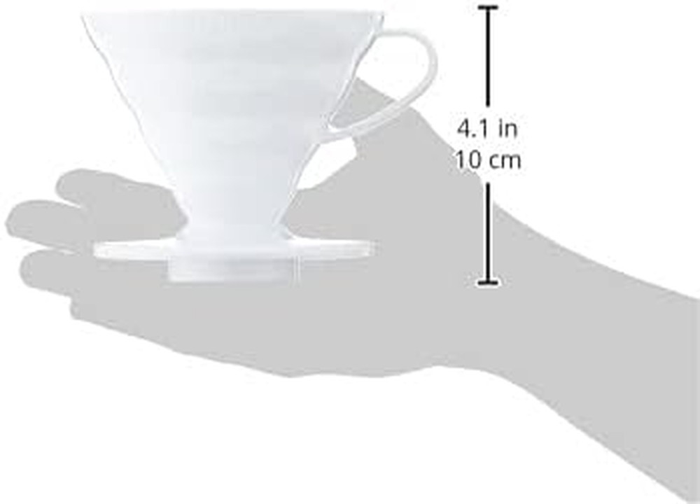 V60 Plastic Coffee Dripper, Size 02, White