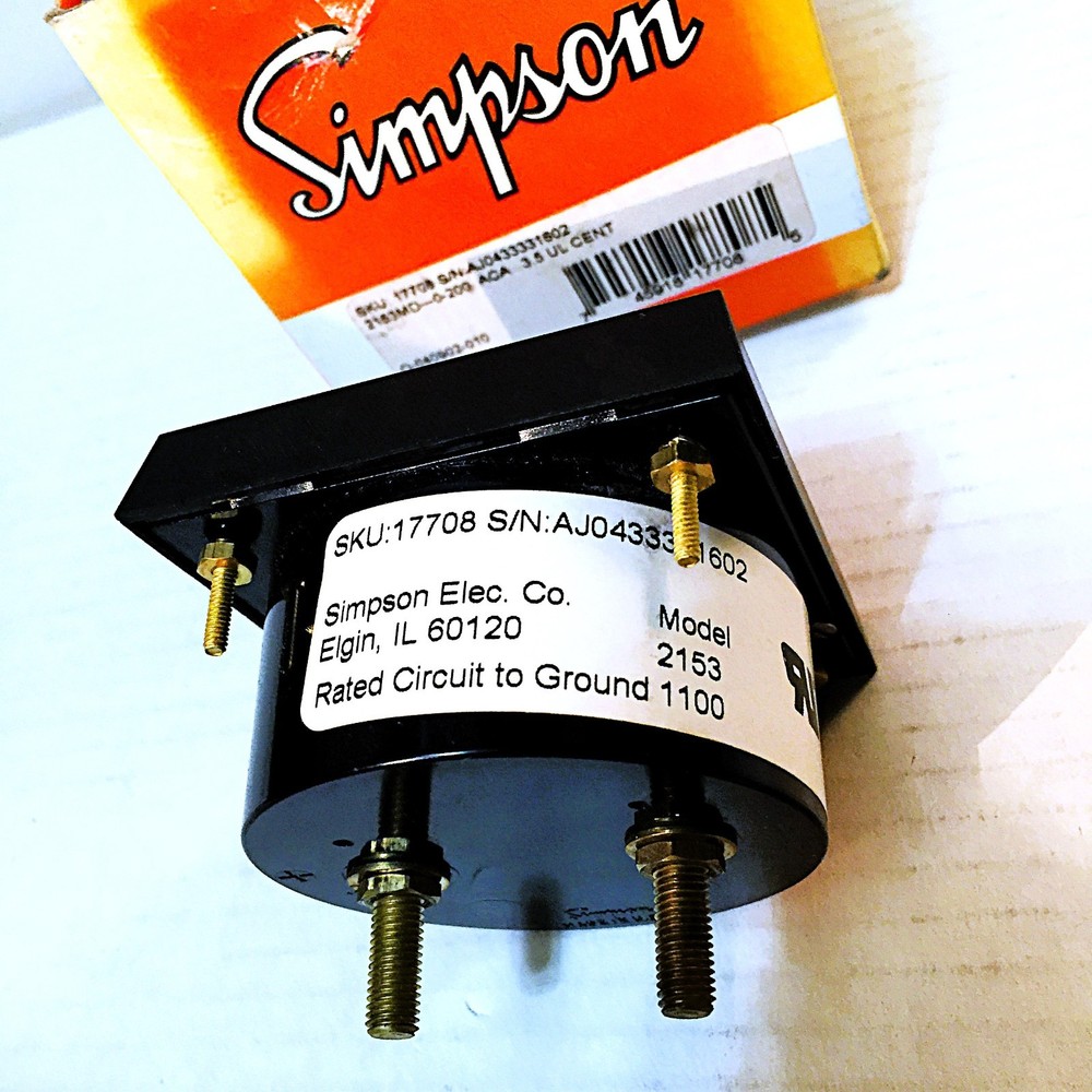 SIMPSON 2153 PANEL AMMETER 0~200 AC AMP 2153MD
