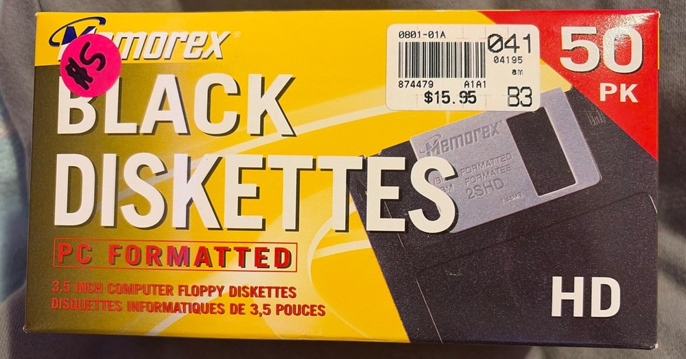 50 Pack Memorex 3.5" Computer Diskettes HD New Unopened