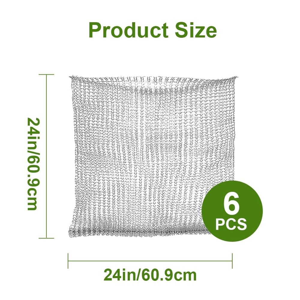 6 PCS 15 Gallon Root Guard Baskets Gopher Proof Stainless Steel Wire Mesh