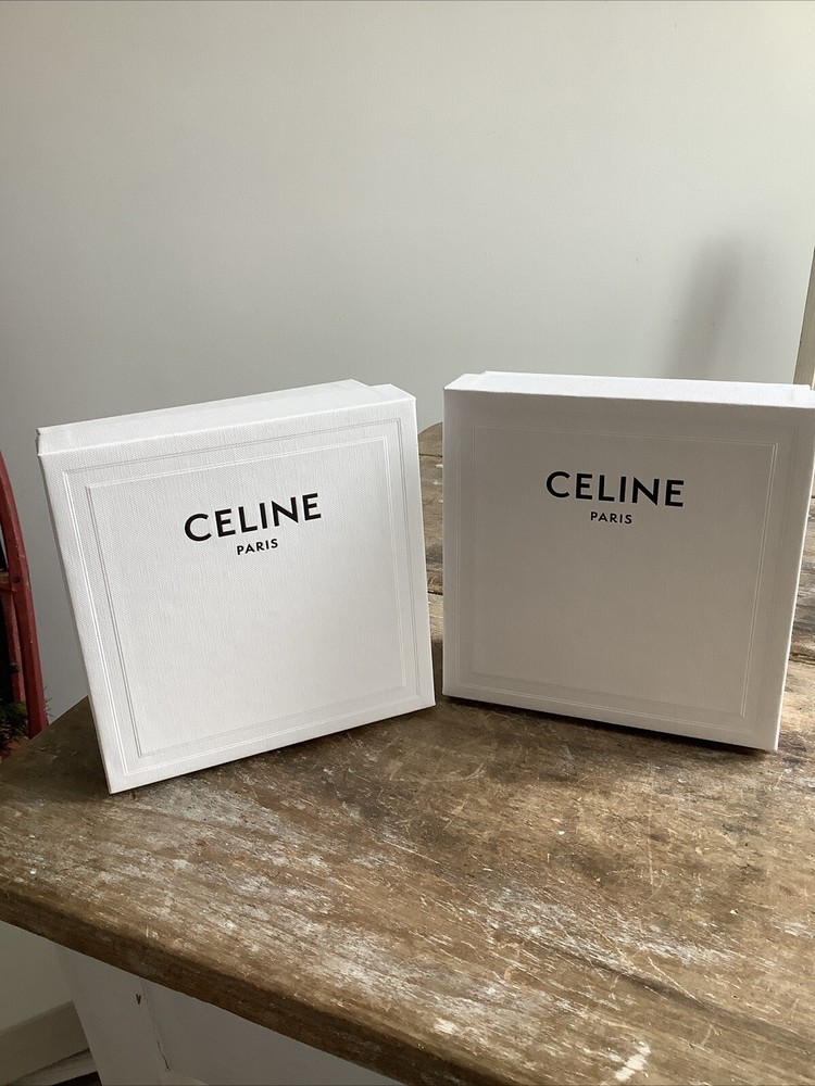 TWO Celine Paris Authentic Empty Storage Gift Box Boxes 6 3/8”x 6 3/8” x 2 5/8”