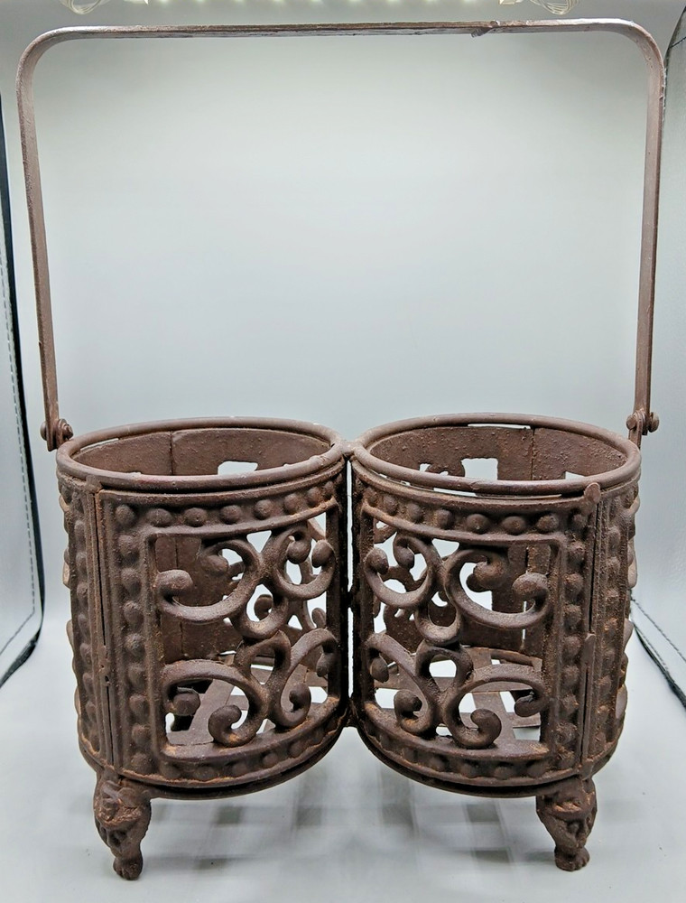 Cast Iron Two Bottles Holder