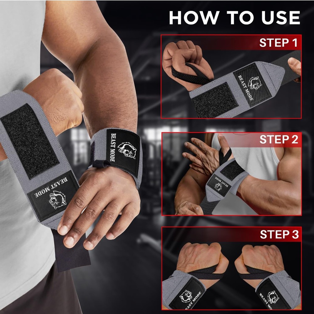 Weightlifting Wrist Wraps with Thumb Loop – 18" HeavyDuty Support for
