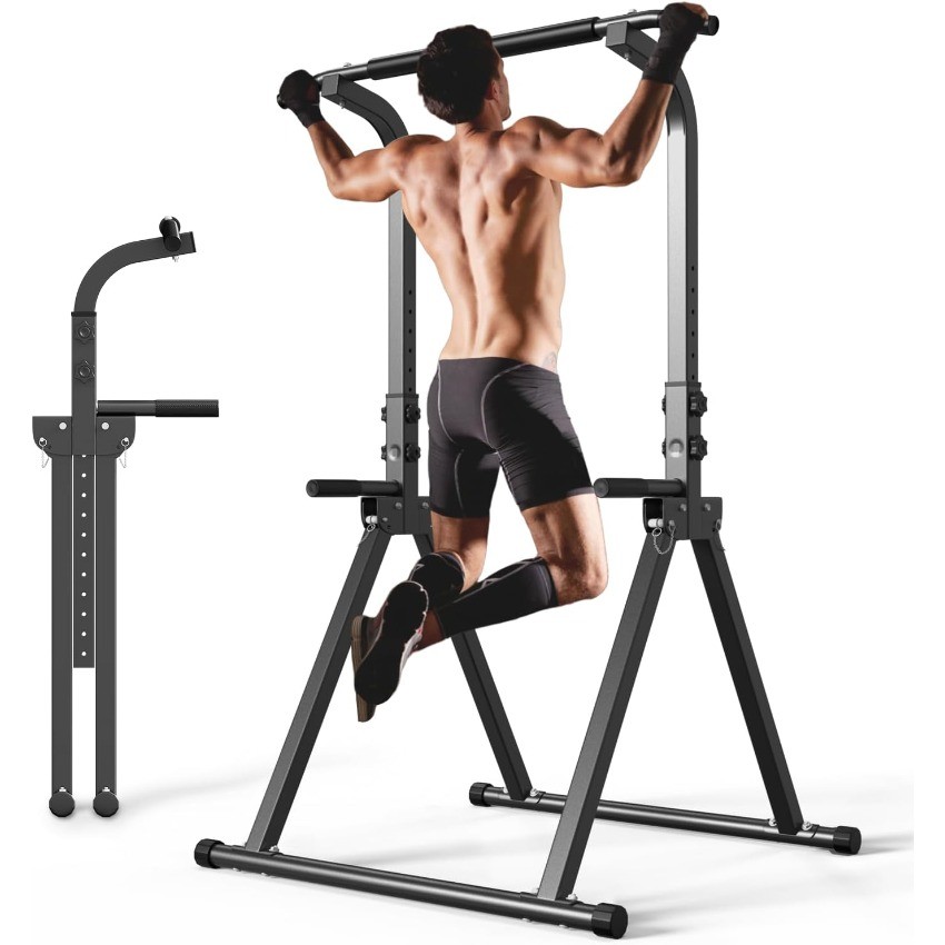 Foldable Pull Up Bar Free Standing Multi-function Power Tower Dip Bar
