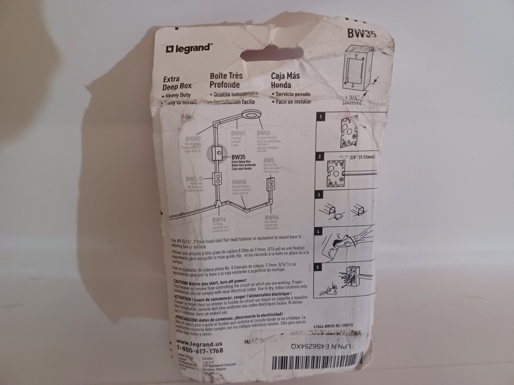 Legrand BW35 Legrand, Extra Deep Box, White