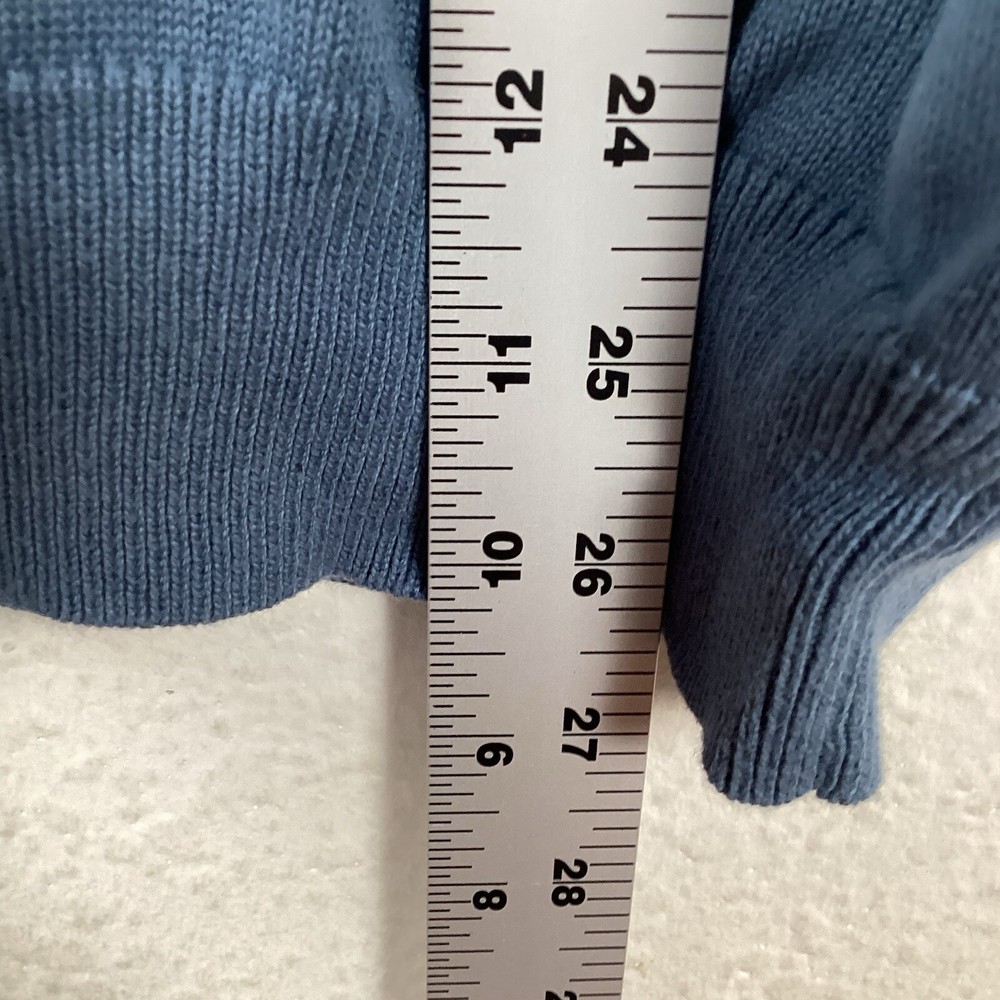 Edwards Mens Sweater Sz M Long Sleeve Pullover Solid V Neck Blue Excellent