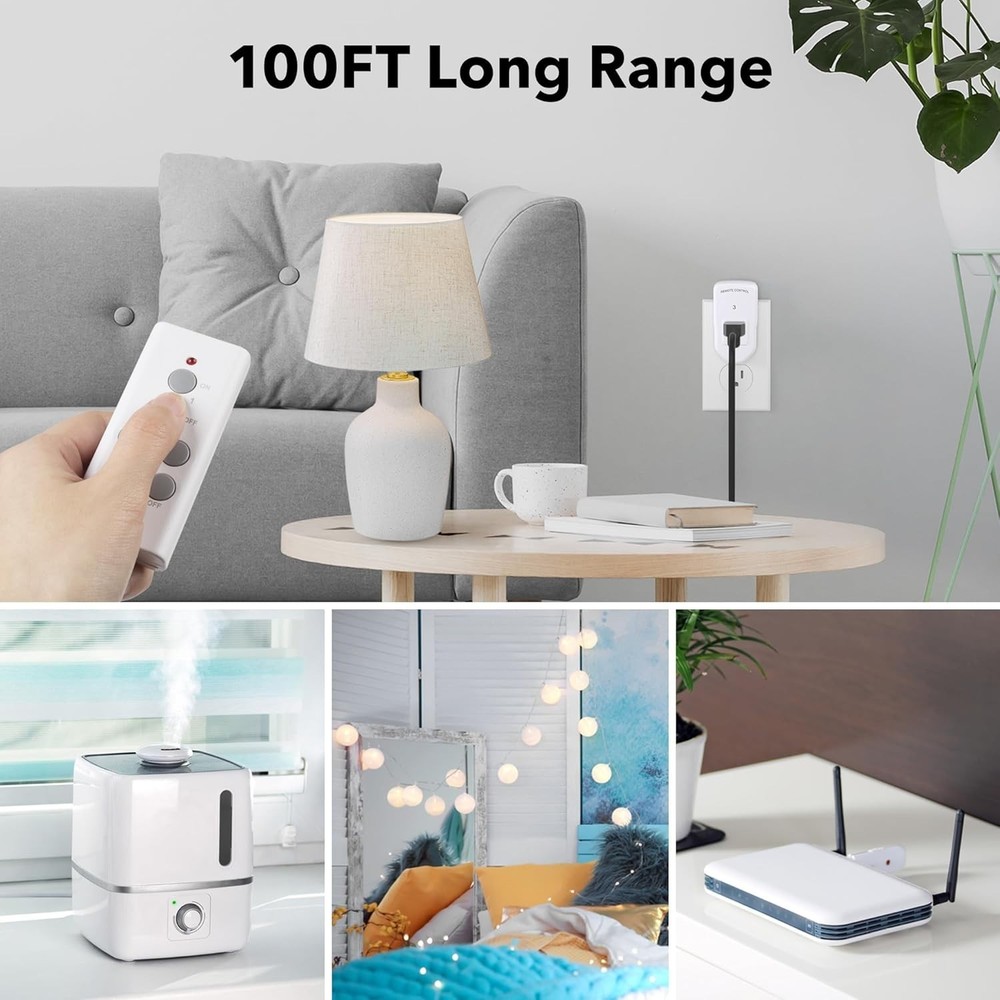 Wireless Remote Control Outlet for Appliances - 100ft Range, & Certified