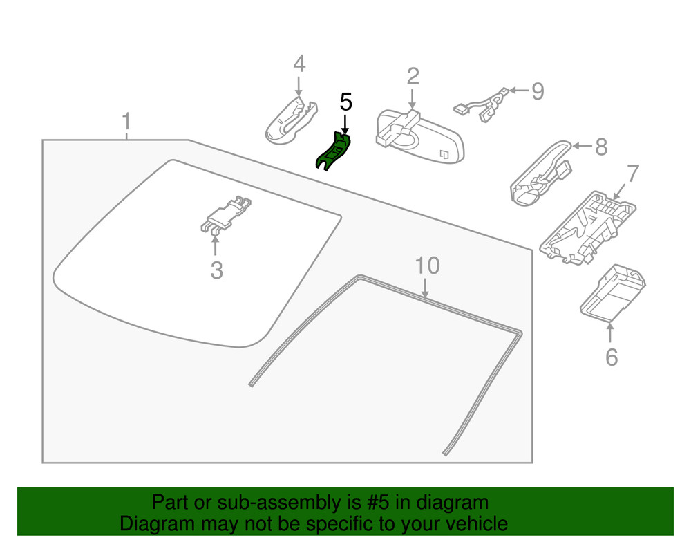 Jet Black Windshield Multifunction Sensor Mount Bracket Cover Insert (84129963)