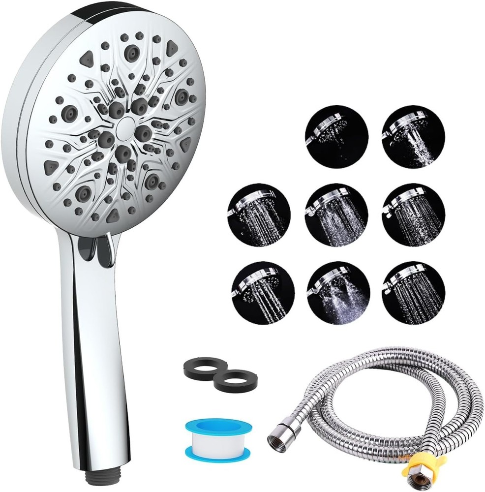 6 Spray Settings High Pressure shower Head with Filter, Handheld Rainfall Combo