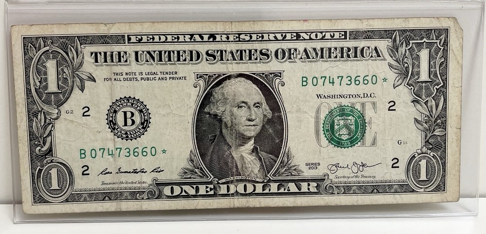 $1 2013 B Duplicate DC Star Note B07473660