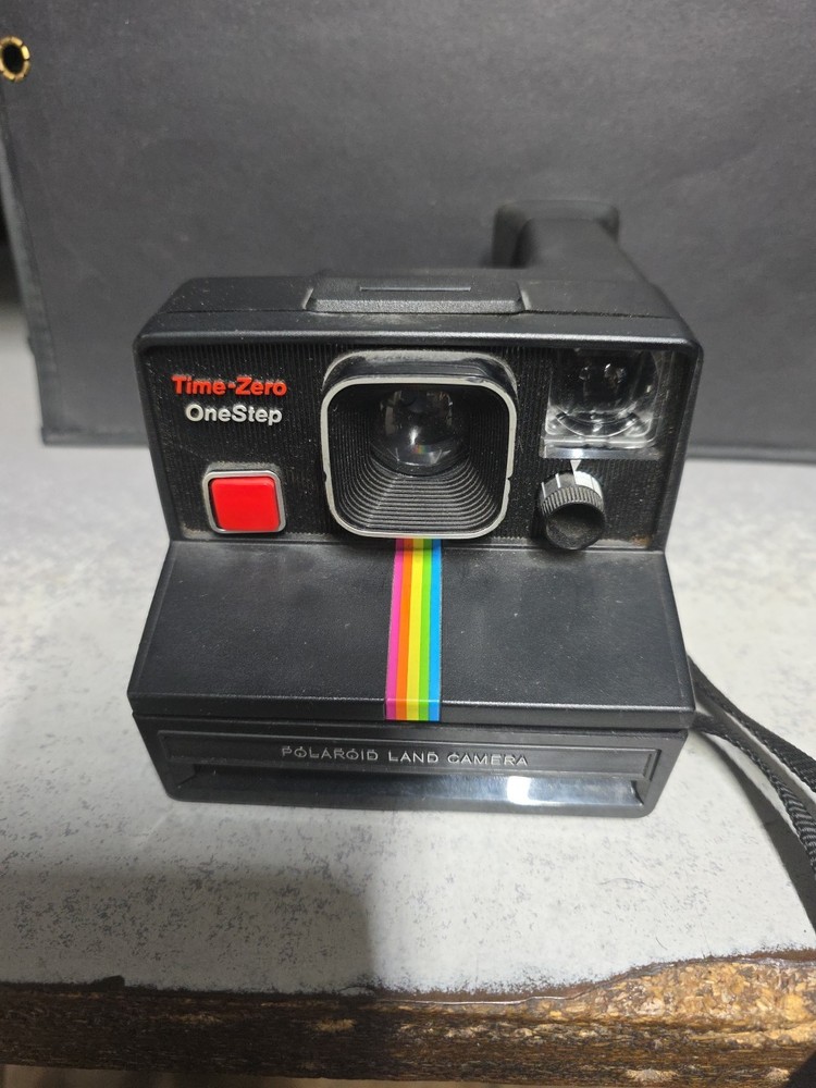 Vintage Polaroid Time Zero One Step Instant Land Camera With Strap