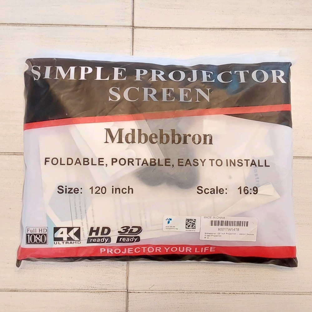 Projector Screen Foldable Portable 120" Scale 16:9  Double Sided (Box8)