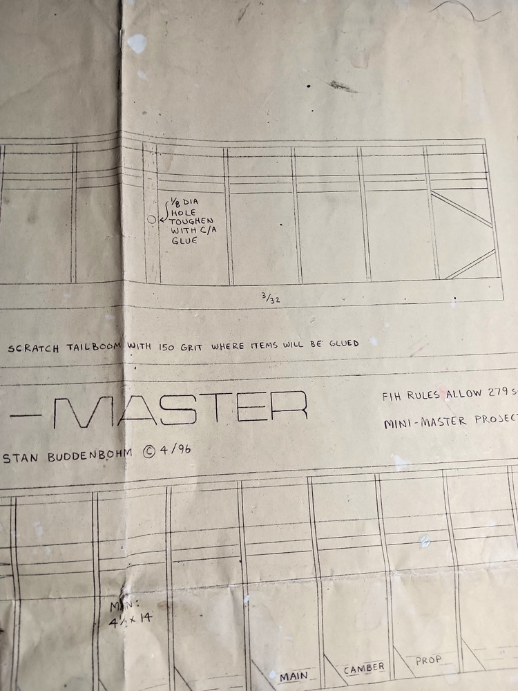 Vintage 1996 Glider Plans Stan Buddenbohm Mini-Master Circe tow To Scale