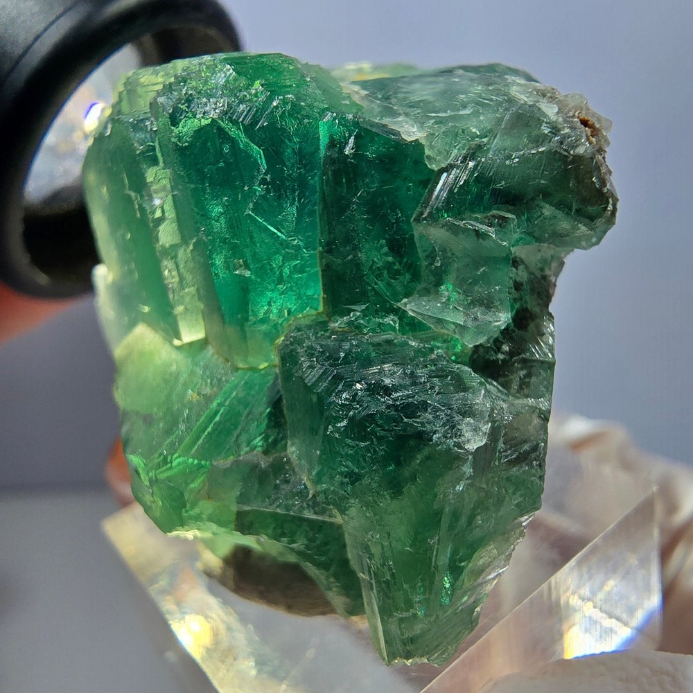 Clear Phantom Fluorite Cube parquetted, green Okorusu, Namibia 38*31*30mm