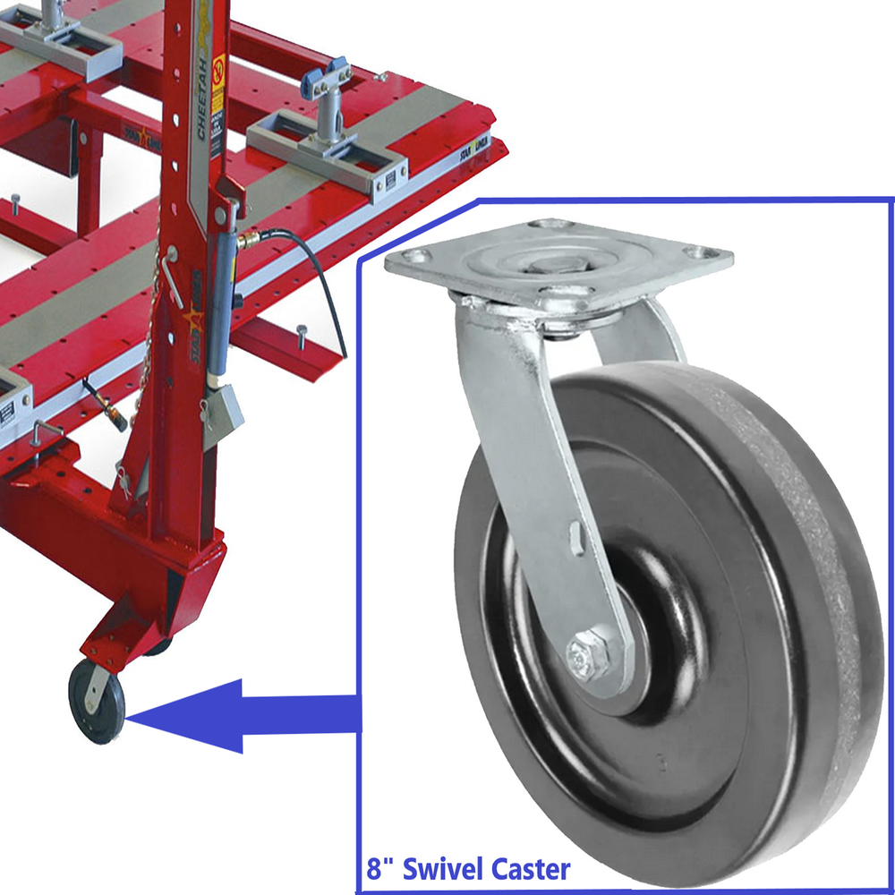 Cheetah Star A Liner Frame Machine- Pull Tower Swivel caster - 8" X 2"