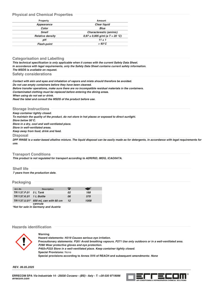 ERRECOM - DPF Cleaner Rinse