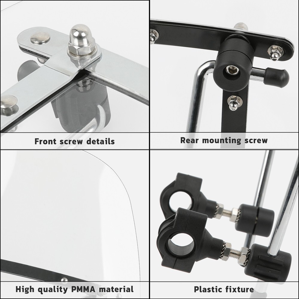 Large Windshield Windscreen Clear For Suzuki Boulevard S40 7/8'' 1'' Handlebar