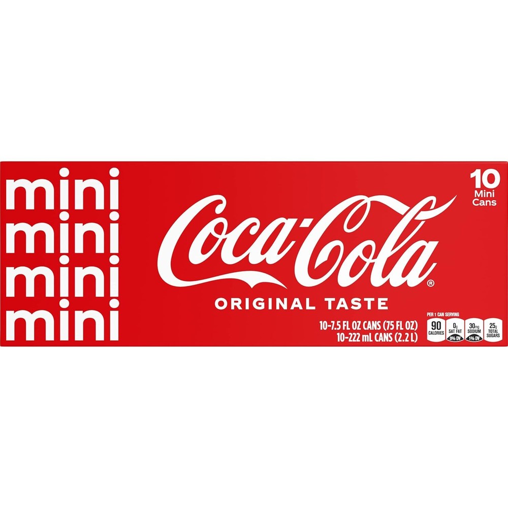 :.Coke🥤Mini-Can 7.5 oz, 10 pack.:
