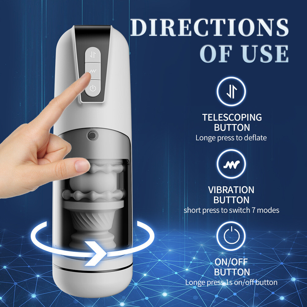 Male Masturbator Automatic Telescopic Thrusting Cup Vibration Stroker Lubricants