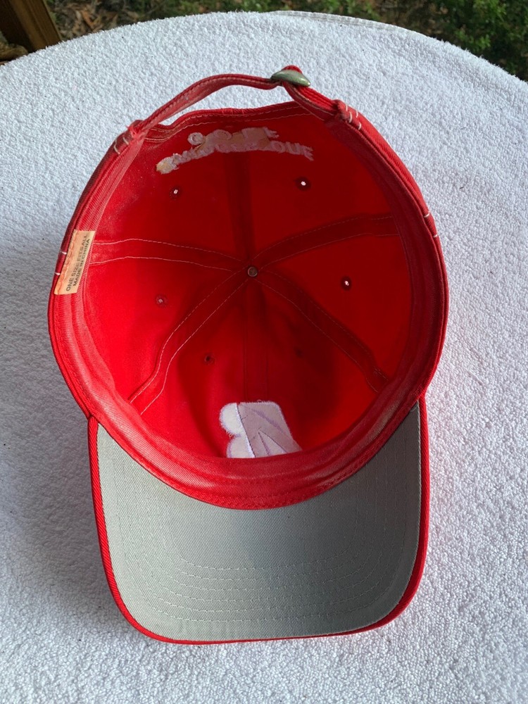 Bridgestone Golf Cap Hat Strapback Red White Cotton Embroidered Logo READ