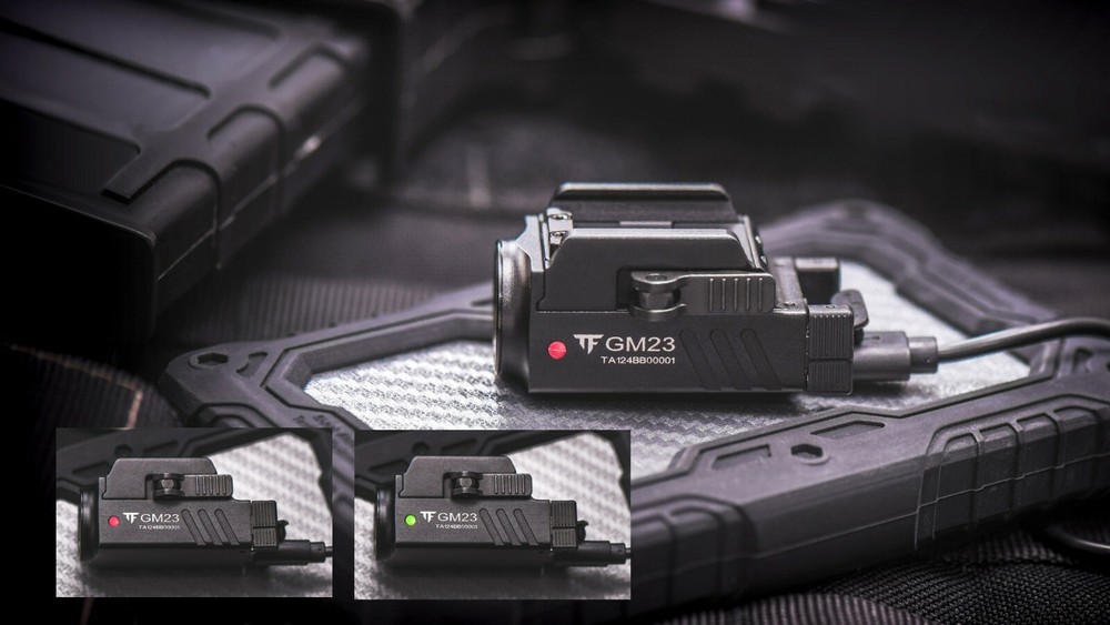 Pistol Flashlight LED Compact Handgun Tactical 800 Lumens Micro USB Charge