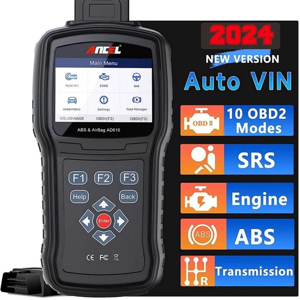 Ancel AD610 Plus+ OBDII Scanner ABS SRS Oil OBD2 Scanners Automotive Code Reader