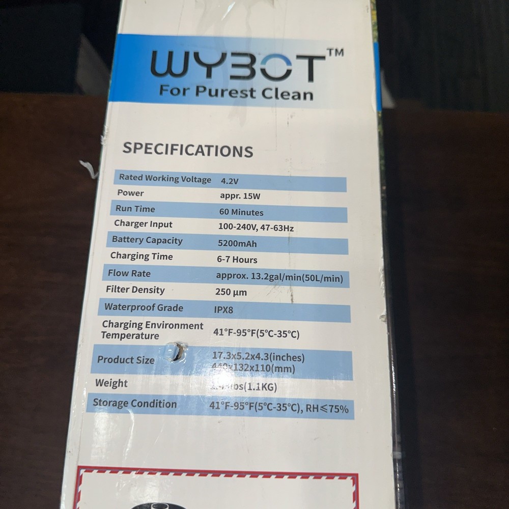 WYBOT CORDLESS POOL VACUUM TELESCOPIC POLE