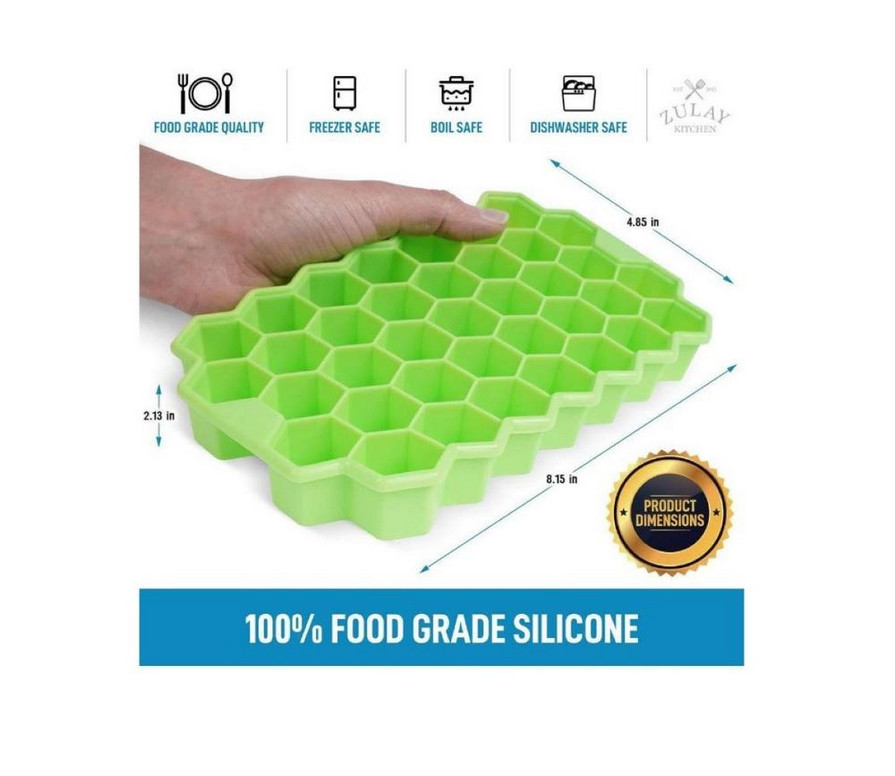 Zulay® Honeycomb Ice Cube Tray - 2 Pack Green