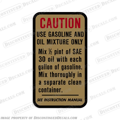 Fits Clinton "Caution" Label Decal