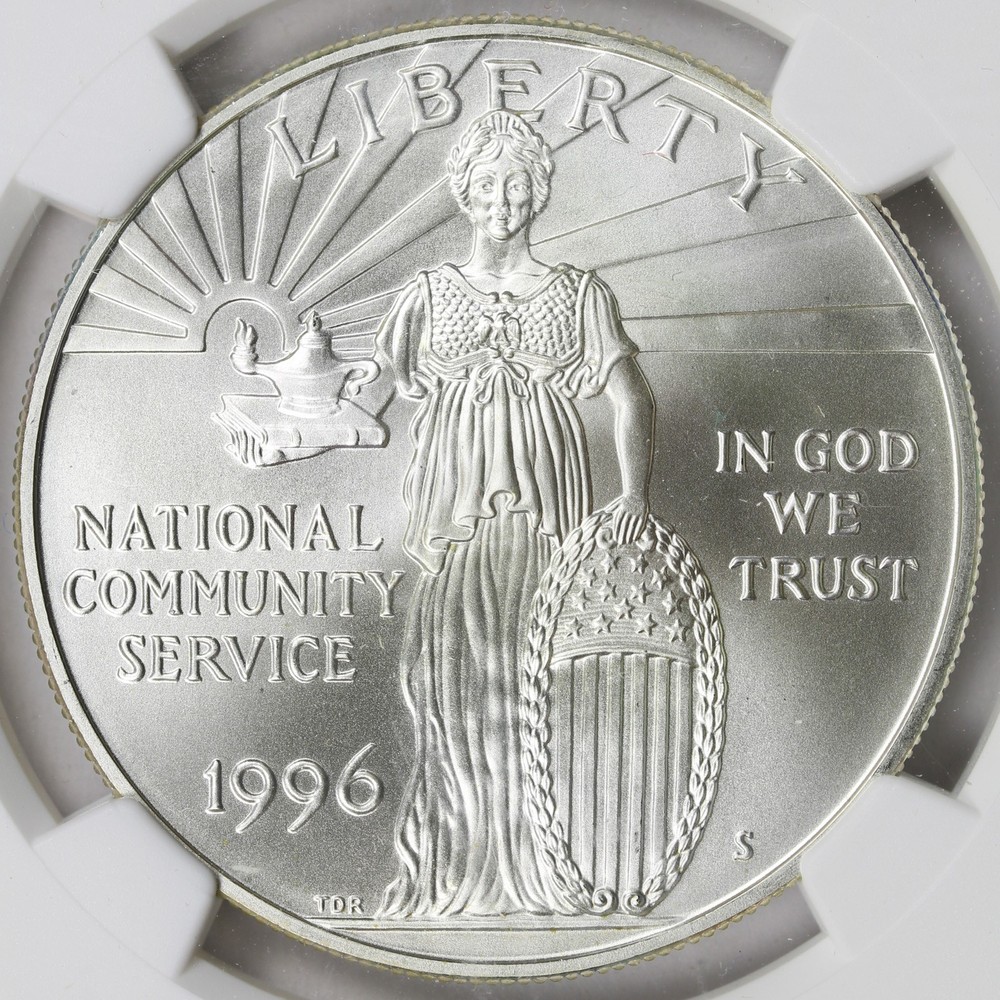 1996-S $1 Community Service Silver Dollar Commemorative NGC MS69