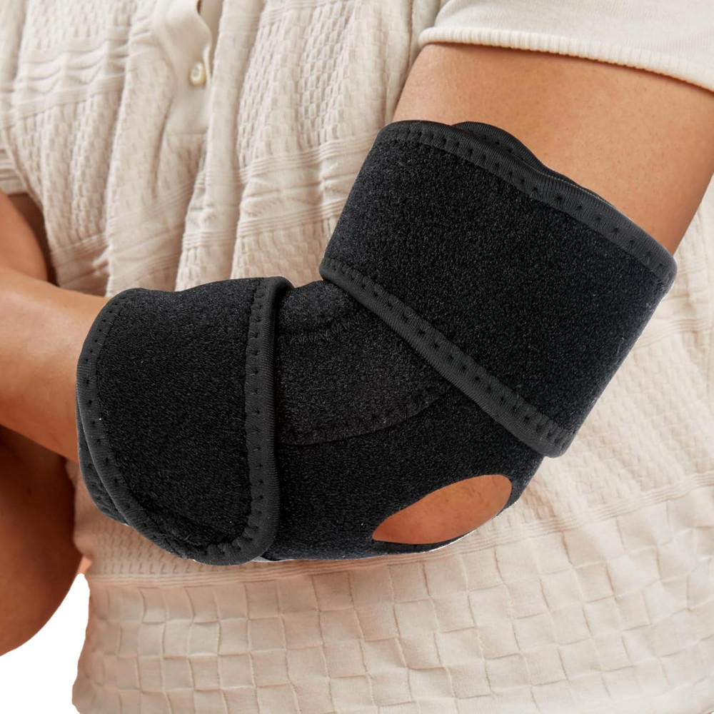 Elbow Compression Sleeve with Removable Strap for Men & Women, Elbow Support Br