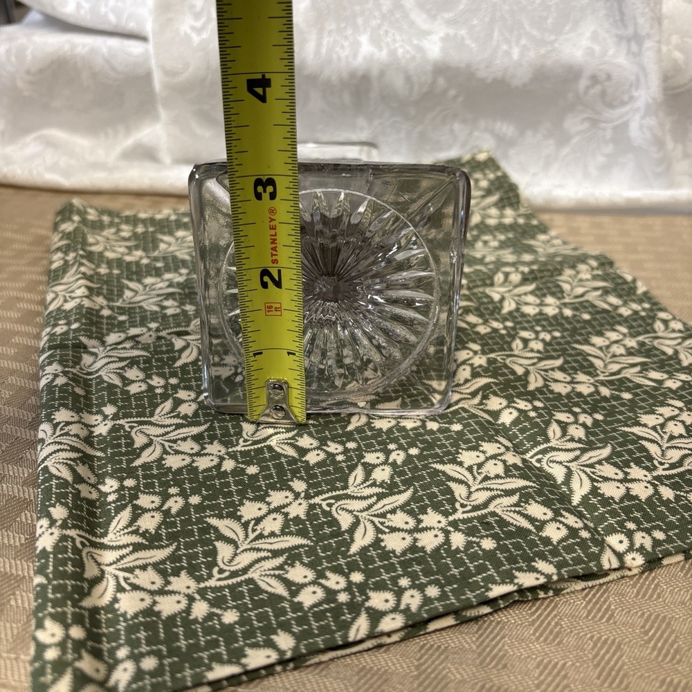 Clear Pressed Glass Candlestick Holder Sunburst Pattern Decorative 8 Inch
