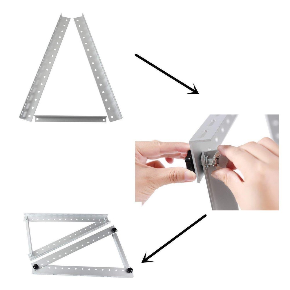 Solar Panel RV Tilt Mount Brackets 46in Roof Flat Surface Adjustable Frame 2 set