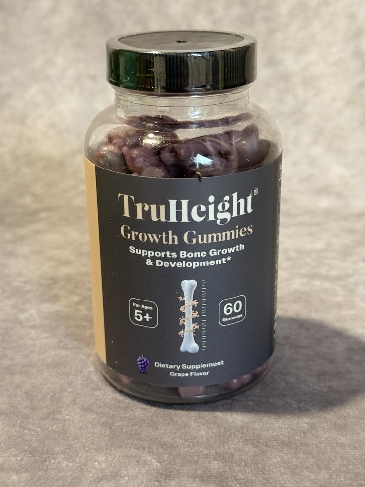 TruHeight Growth Gummies Grape Flavor Bone Development Supplement 60 Gummies