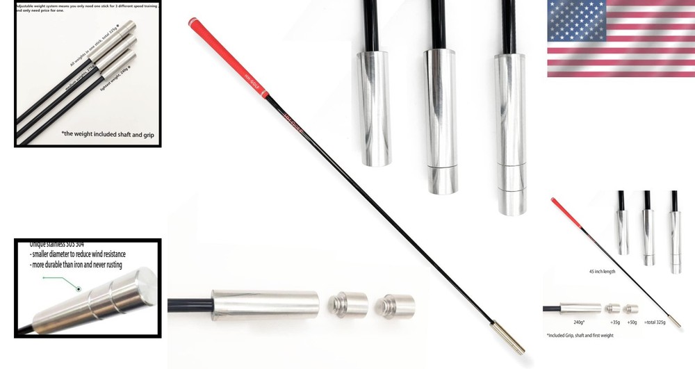 Adjustable Golf Training Stick for Increased Swing Speed and Better Balance