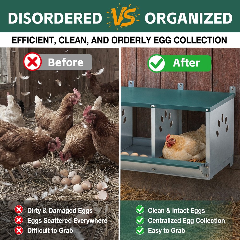 Metal Nesting Boxes for Chicken 3 Compartment Nesting Box Galvanized Steel