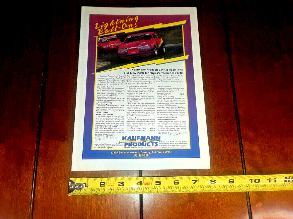 KAUFMANN MUSTANG ORIGINAL 1991 AD