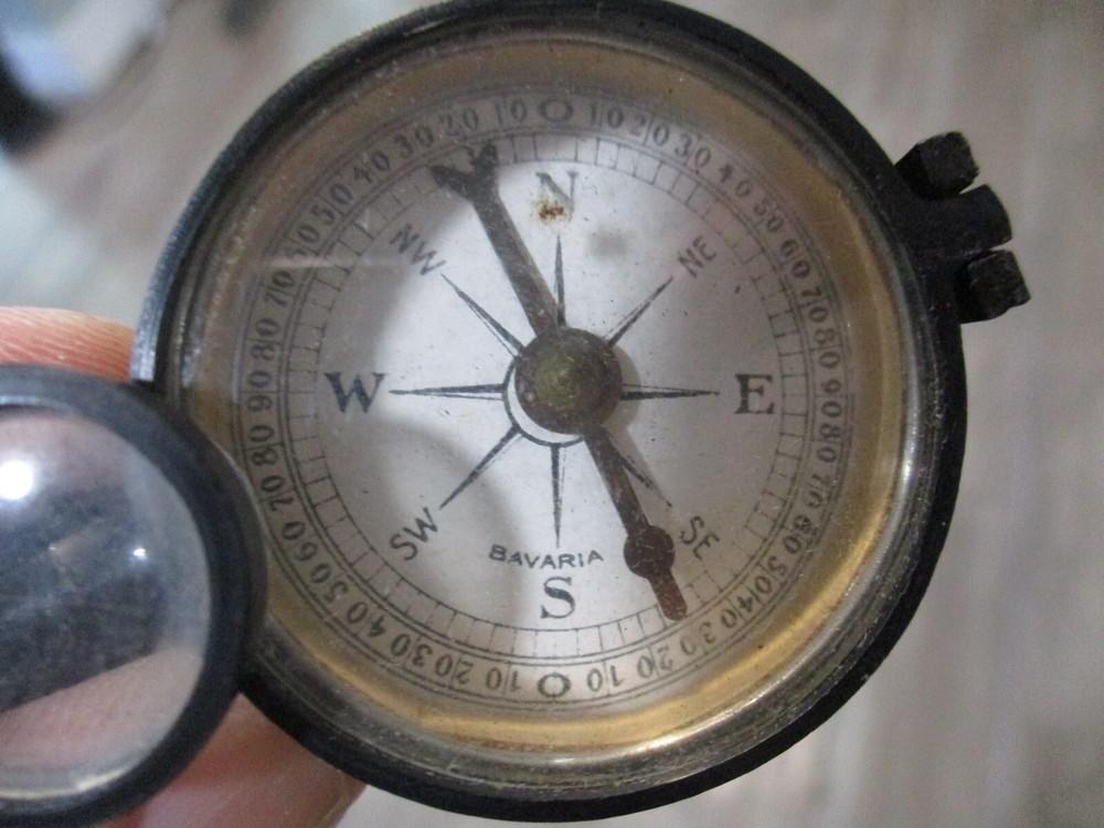 Rare Bavarian folding binoculars with compass & mirror Military engineer