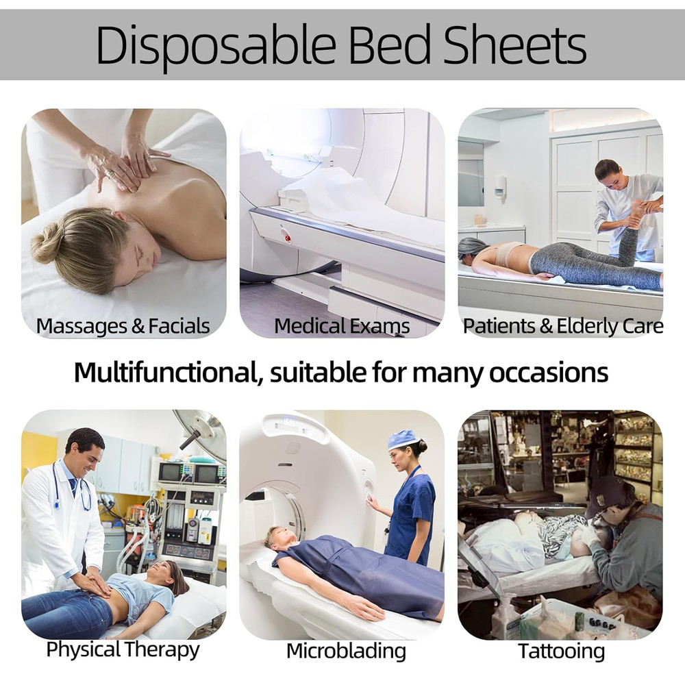 Disposable Massage Table Sheets -71" X 31.5" X 50 Sheets/Roll, 30 G/㎡-2 Roll Non