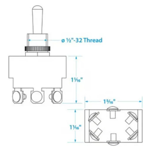 Seachoice Toggle Switch-3 Pos/6 Term