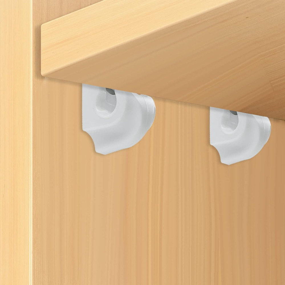 24 Pack White down Wall Clip Closet Shelves Clips Wire Shelf Loop Clips Plastic