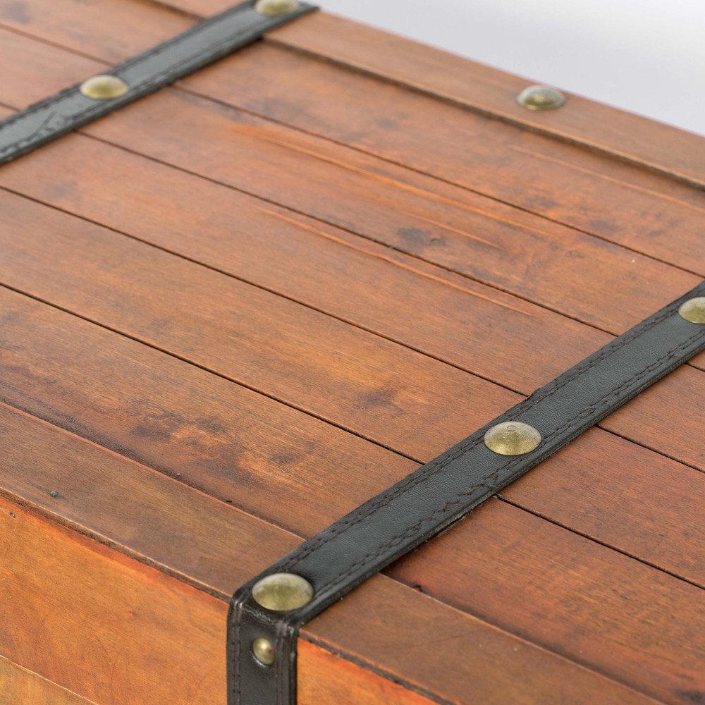 New Rustic Large Wooden Storage Trunk with Lockable Latch