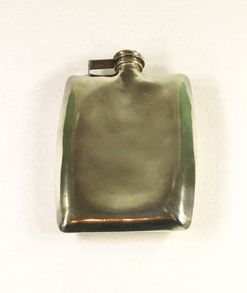 Japanese Solid Silver Flask Signed