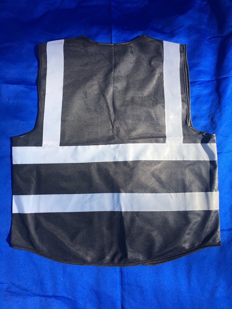 2pcs Safety Black Reflective Zip Vest